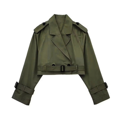 Lylah | Cropped Belted Trench Coat